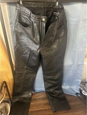 Wilsons The Leather Experts Women's Size 34 Black Leather Jean Style Pants